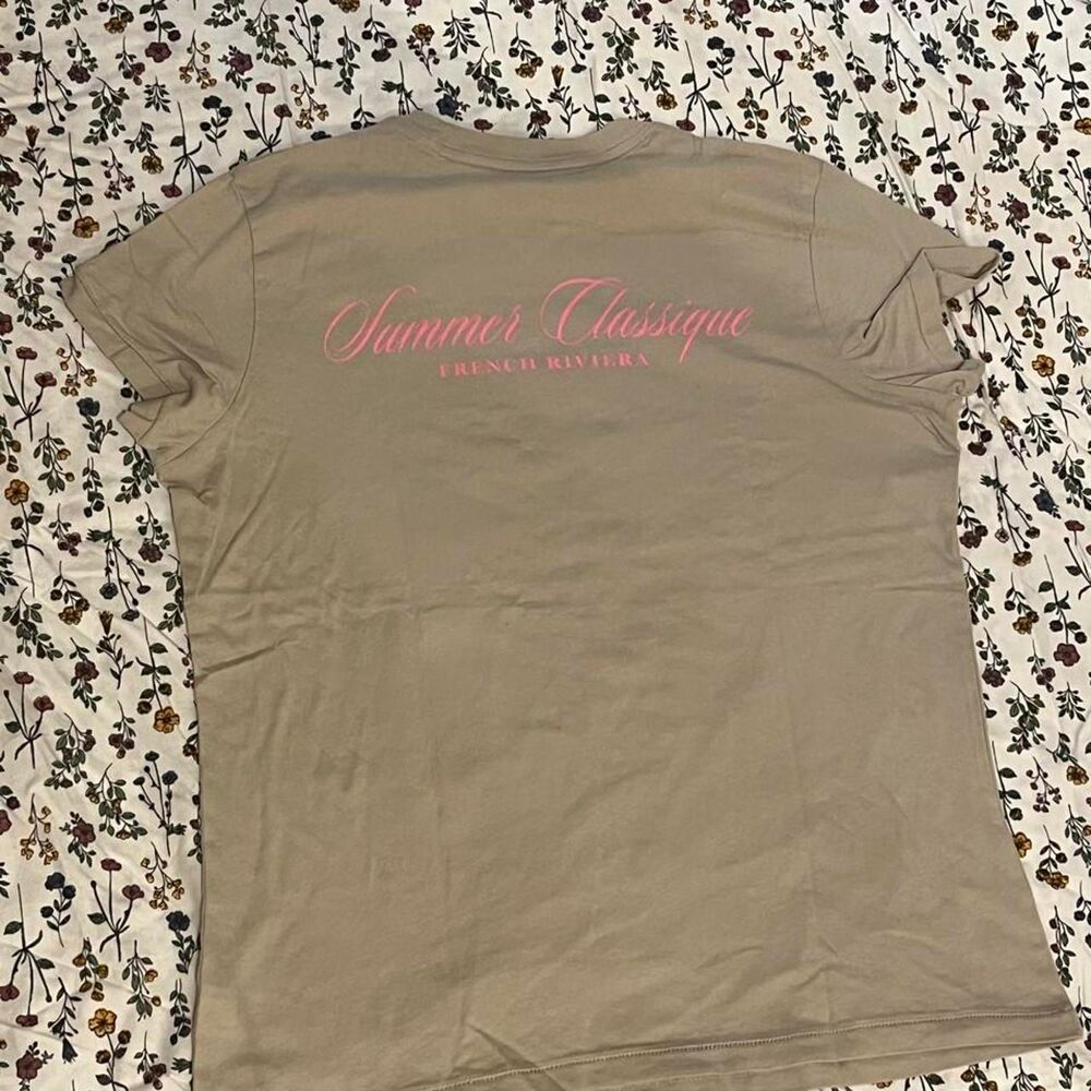 Classique Women's Tan and Cream T-shirt